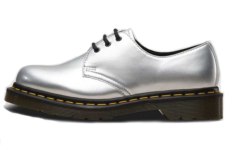 (W) Dr. Martens Vegan 1461 Metallic Chrome 'Silver'