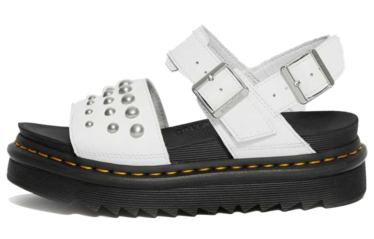 (Women) Dr. Martens Voss 'Leather Stud Sandal White' 25454100