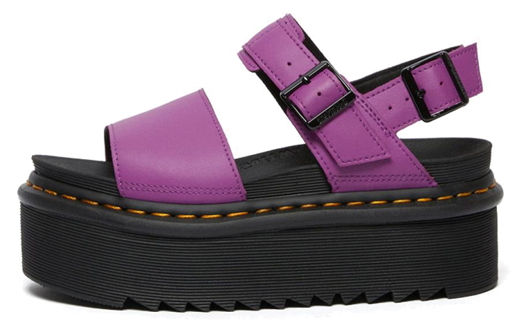 (W) Dr. Martens Voss 'Purple Leather Platform Sandal'