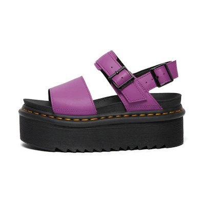(W) Dr. Martens Voss 'Purple Leather Platform Sandal'