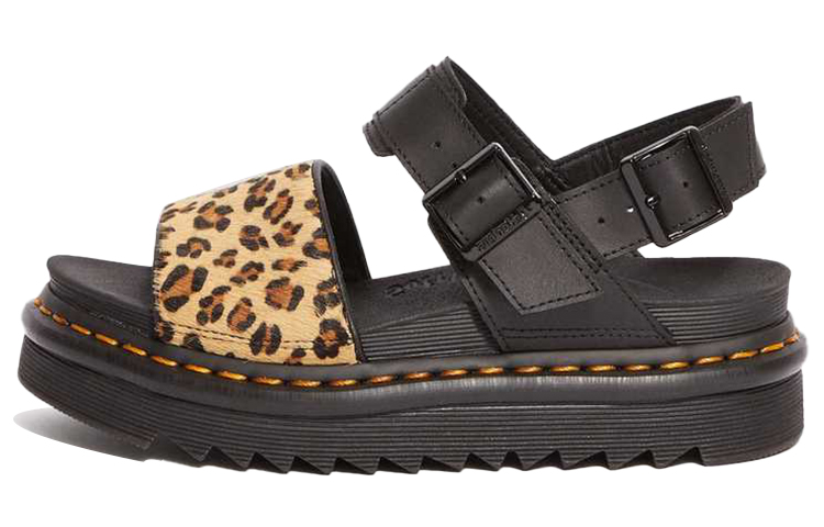 (W) Dr. Martens Voss Animal Print Sandal Black