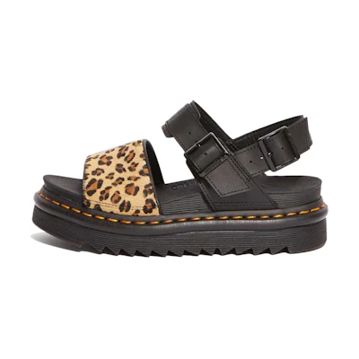 (W) Dr. Martens Voss Animal Print Sandal Black