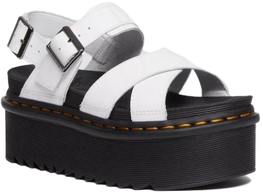 (Women) Dr. Martens Voss II Athena Leather Strap Platform Sandal White 30717100 Order (Women) Dr. Martens Voss II Athena Leather Strap Platform Sandal White 30717100