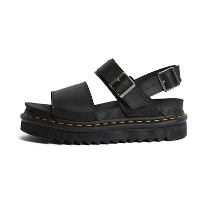 (W) Dr. Martens Voss Leather Strap Sandal 'Black'