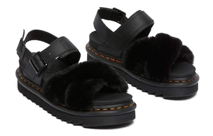Shop (Women) Dr. Martens Voss Leather Strap Sandal 'Black' 26720001