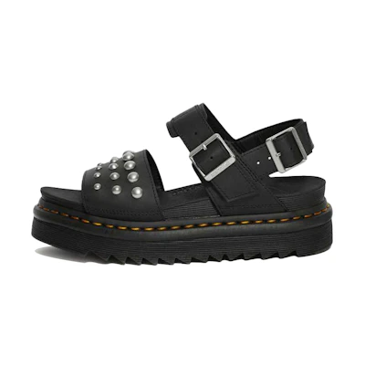 (W) Dr. Martens Voss Leather Studded Sandals 'Black'