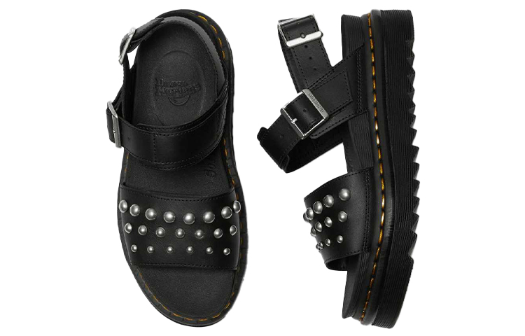 Lookbook (W) Sandal Dr. Martens Voss Kulit Berstud 'Hitam' 25454001