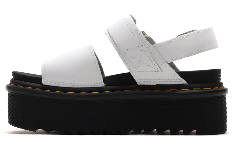 (Women) Dr. Martens Voss Leather Thick Bottom Sandals White 26725100
