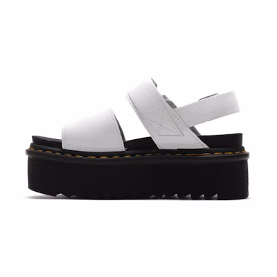 (W) Dr. Martens Voss Leather Thick Bottom Sandals White