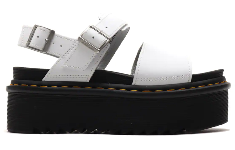 Order (W) Dr. Martens Voss Sandal Kulit Putih Tebal 26725100