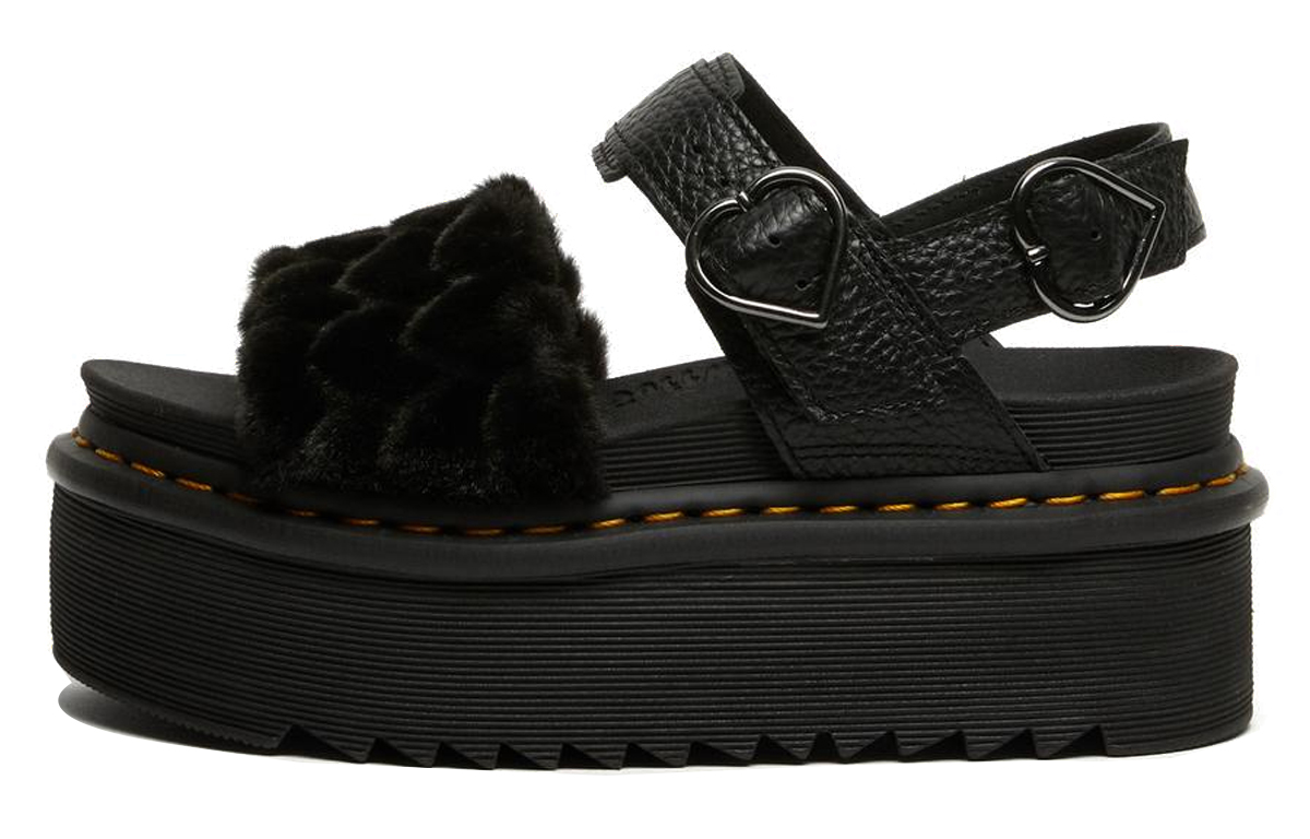 (W) Dr. Martens Voss Quad Flatform Sandal Black