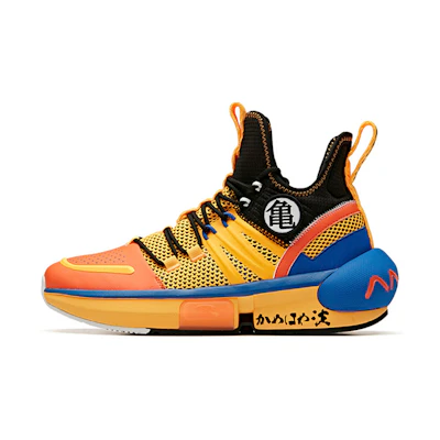 (W) Anta Dragon Ball Low Top Basketball Shoes Black Orange 'Son Goku Super Saiyan'