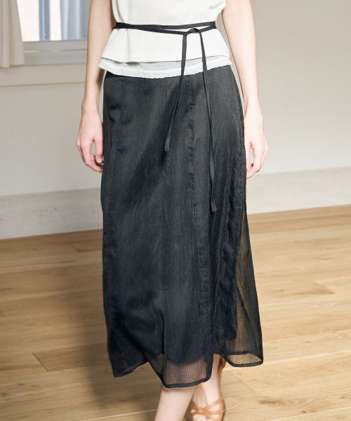 Purchase (Women) DRAW FIT Women Lacey Layered Long Skirt [Light Beige] DFWMSK5201LBE