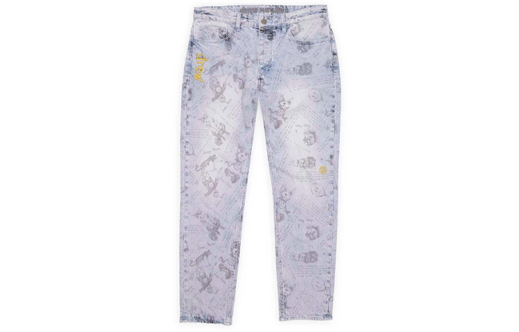 (Women) Drew House Idears Tapered Jeans Vintage Indigo Bear Print Denim Pants. DR-FW21-051