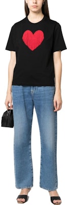 (W) DSQUARED2 黑色爱心刺绣圆领T恤. S75GD0335S23009-900 Lookbook (W) DSQUARED2 黑色爱心刺绣圆领T恤. S75GD0335S23009-900