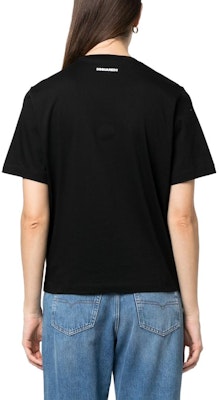 (W) DSQUARED2 黑色爱心刺绣圆领T恤. S75GD0335S23009-900 Shop (W) DSQUARED2 黑色爱心刺绣圆领T恤. S75GD0335S23009-900