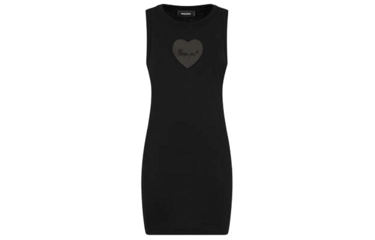 Order (W) DSQUARED2 黑色无袖圆领短连衣裙. S75CV0746S24662-900