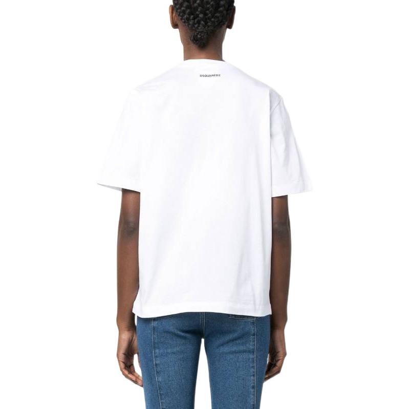 Shop (W) DSQUARED2 心形装饰圆领短袖T恤 S75GD0335S23009-100