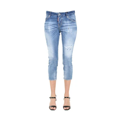 (Women) DSQUARED2 Skinny Capri Jeans Light Blue S75LB0373-S30342-470