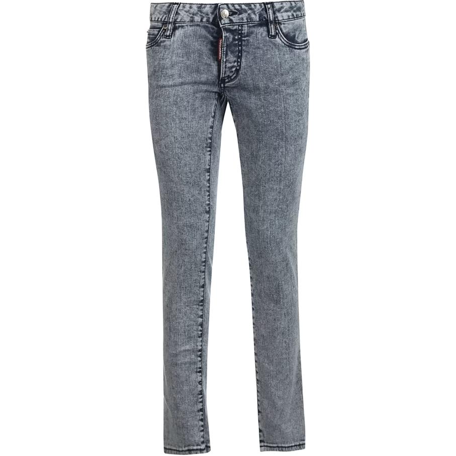(Women) DSQUARED2  Slim Fit Low-Rise Blue Denim Jeans with Zipper S72LB0174S30342-470