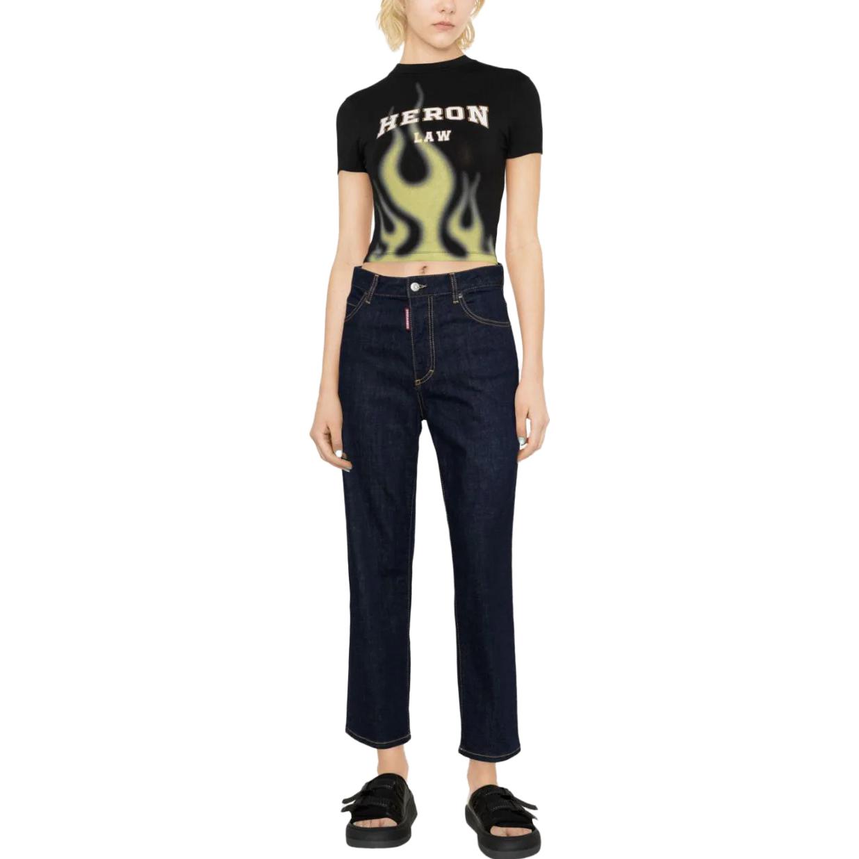 (Women) DSQUARED2  Slim Fit Straight-Leg Button Jeans Deep Blue S75LB0834S30664-470 圖 5
