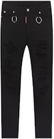 (Women) DSQUARED2 Solid Black Straight-Leg Jeans with Metal Ring Detail. S75LB0138STN833-900 (Women) DSQUARED2 Solid Black Straight-Leg Jeans with Metal Ring Detail. S75LB0138STN833-900