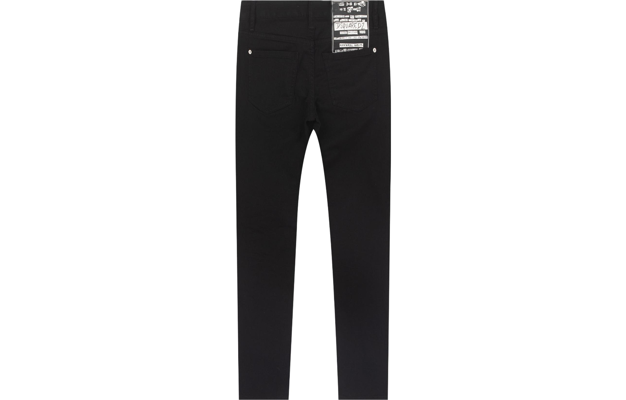 Lookbook (W) DSQUARED2 黑色直筒牛仔裤配金属环细节. S75LB0138STN833-900