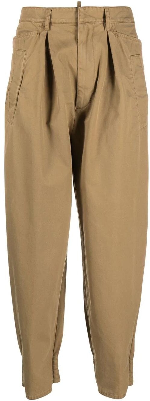 women-dsquared-2-solid-color-buttoned-tapered-casual-pants-khaki-s75-kb-0280-s41794-157