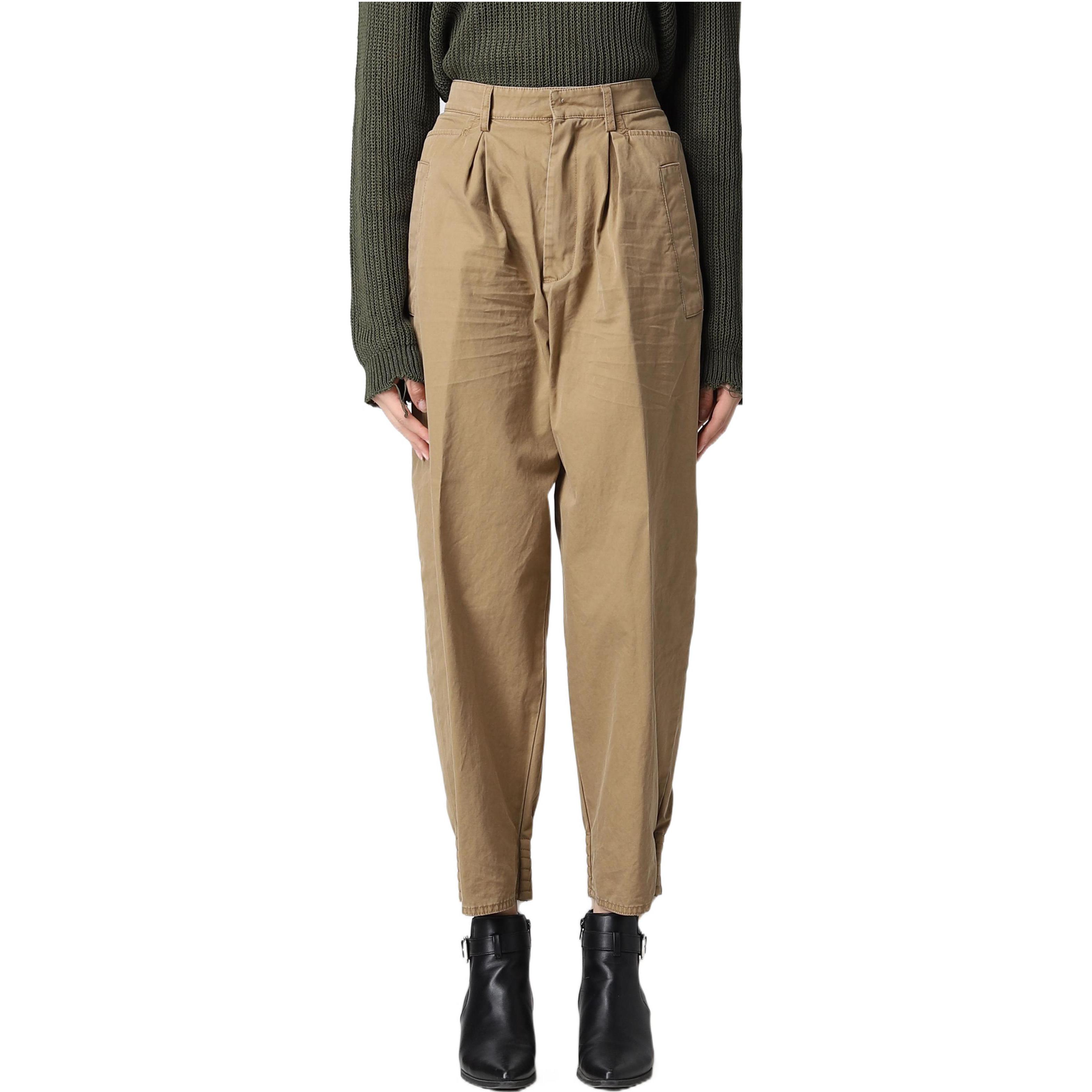 Lookbook (W) DSQUARED2 Celana Kasual Khaki Tapered Warna Polos dengan Kancing. S75KB0280S41794-157