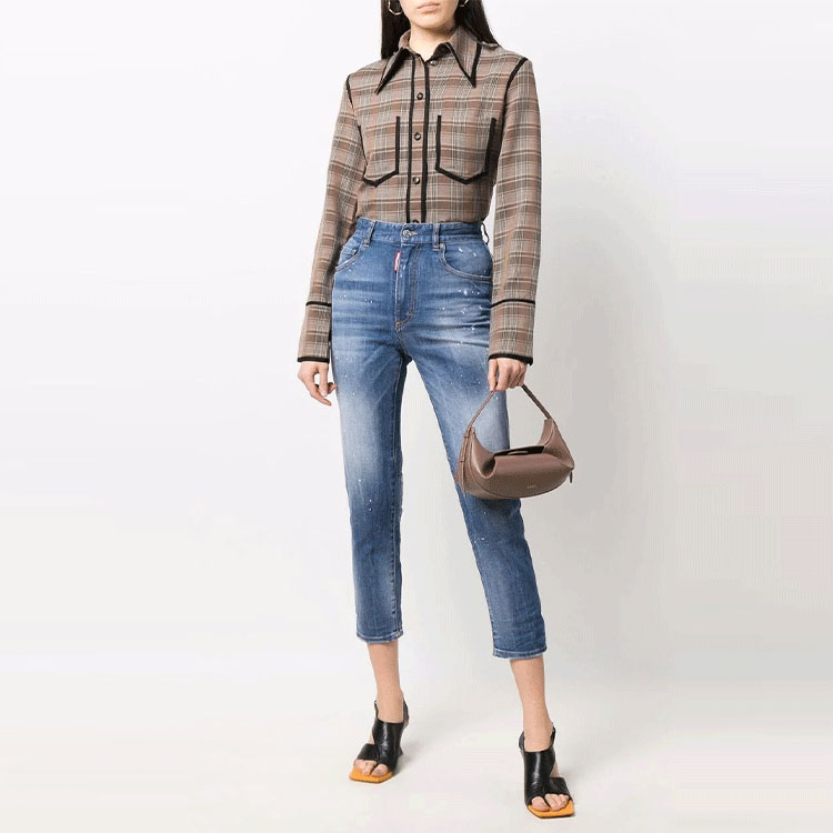 Lookbook (W) DSQUARED2 SS22蓝色九分牛仔裤 S75LB0614S30595-470