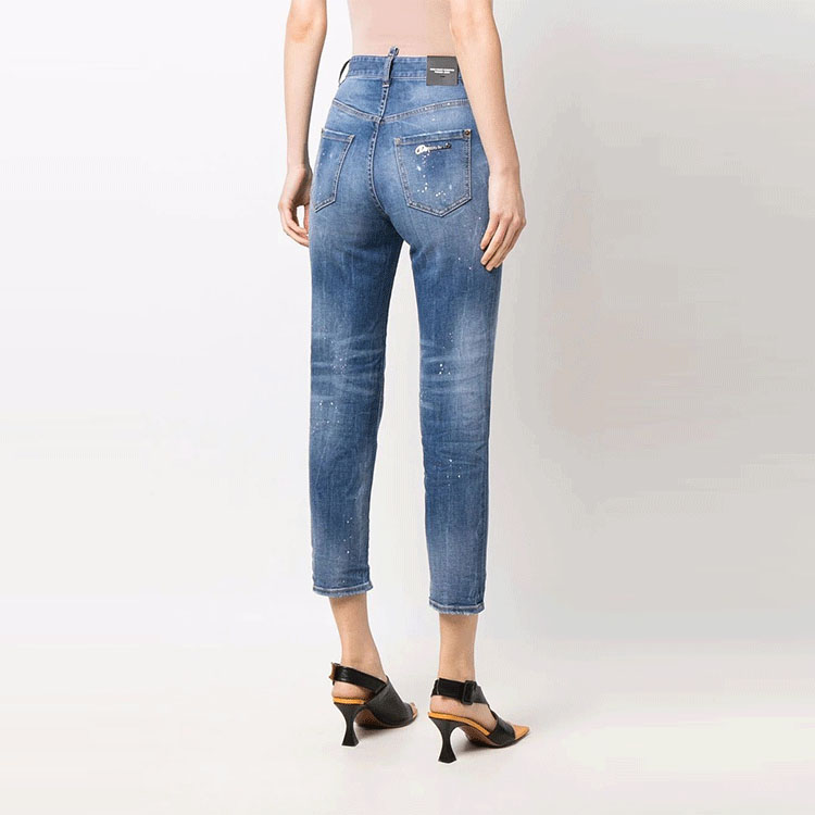 Shop (W) DSQUARED2 SS22蓝色九分牛仔裤 S75LB0614S30595-470