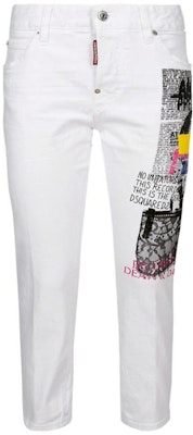 (W) DSQUARED2 ホワイトストレートレッグジーンズ ソリッドロゴプリント入り. S75LB0113S39781-100 Order (W) DSQUARED2 ホワイトストレートレッグジーンズ ソリッドロゴプリント入り. S75LB0113S39781-100
