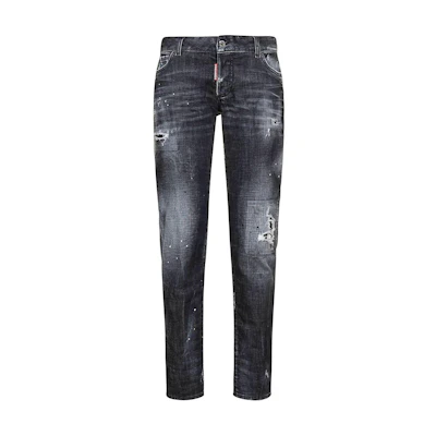 (Women) DSQUARED2 Distressed Washed Black Jeans Women. S75LB0574S30357-900