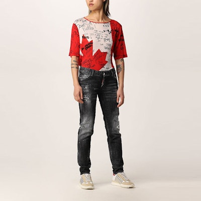 (W) DSQUARED2 ディストレスト ウォッシュドブラック ジーンズ レディース. S75LB0574S30357-900 Details for (W) DSQUARED2 ディストレスト ウォッシュドブラック ジーンズ レディース. S75LB0574S30357-900