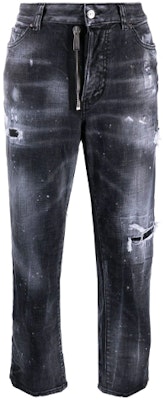 (W) DSQUARED2 FW21 女士做旧直筒牛仔裤 深灰色 S72LB0419S30357-900 Order (W) DSQUARED2 FW21 女士做旧直筒牛仔裤 深灰色 S72LB0419S30357-900