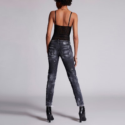 (W) DSQUARED2 FW21 女士做旧直筒牛仔裤 深灰色 S72LB0419S30357-900 Shop (W) DSQUARED2 FW21 女士做旧直筒牛仔裤 深灰色 S72LB0419S30357-900