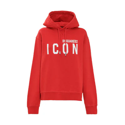 (Women) DSQUARED2 FW21 Red Letter Print Pullover Hoodie for Women. S80GU0002S25042-312