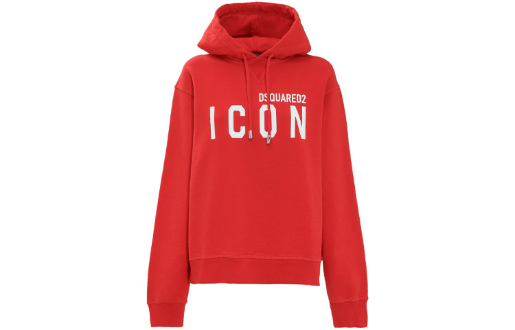 Order (W) DSQUARED2 女士红色字母印花连帽卫衣 FW21款式。 S80GU0002S25042-312