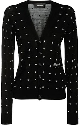 (W) DSQUARED2 FW22 黑色针织开衫带亮片装饰. S75HA1163S16794-900 Buy (W) DSQUARED2 FW22 黑色针织开衫带亮片装饰. S75HA1163S16794-900