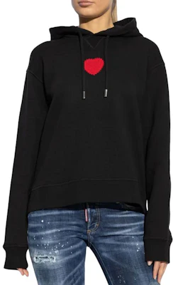 (W) Dsquared2 圖案印花貼布連帽衫 黑色 S75GU0554S25516-900 Shop (W) Dsquared2 圖案印花貼布連帽衫 黑色 S75GU0554S25516-900