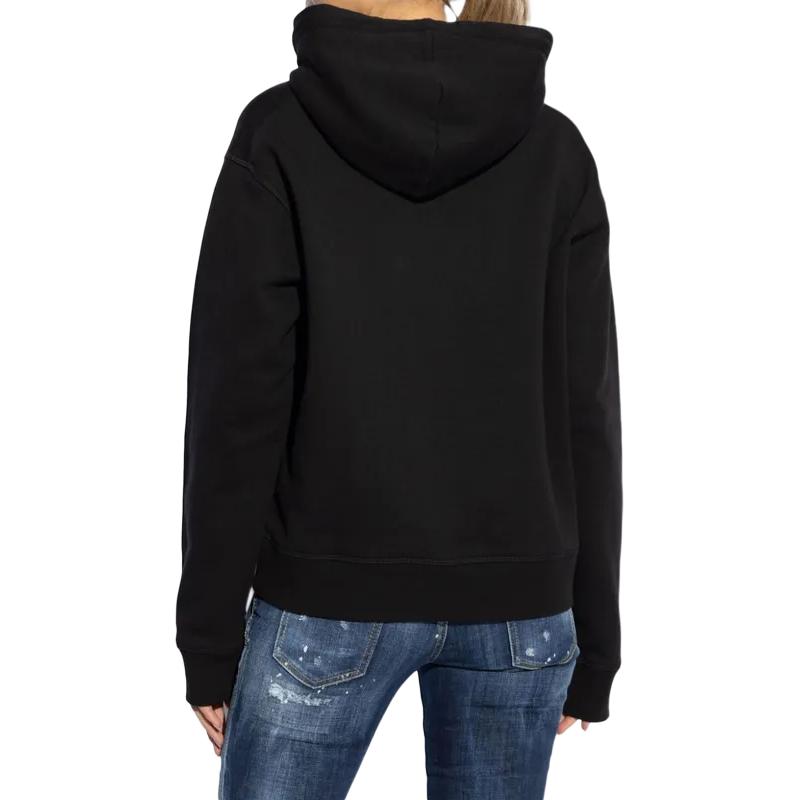 Purchase (W) Dsquared2 圖案印花貼布連帽衫 黑色 S75GU0554S25516-900