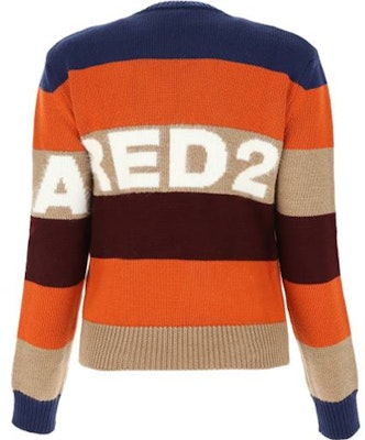 (W) DSQUARED2 로고 패치워크 울 풀오버 스웨터 여성 멀티컬러. S75HA0999S17396-961 Lookbook (W) DSQUARED2 로고 패치워크 울 풀오버 스웨터 여성 멀티컬러. S75HA0999S17396-961