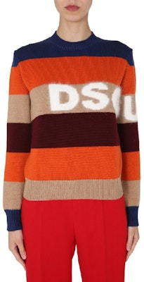 (W) DSQUARED2 로고 패치워크 울 풀오버 스웨터 여성 멀티컬러. S75HA0999S17396-961 Purchase (W) DSQUARED2 로고 패치워크 울 풀오버 스웨터 여성 멀티컬러. S75HA0999S17396-961