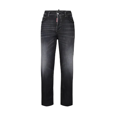 (Women) DSQUARED2 Low-Rise Slim Straight Zipper Jeans Black. S72LB0763S30357-900