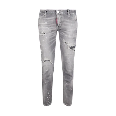 (Women) DSQUARED2 SS22 Ankle-Length Distressed Jeans Gray S72LB0487S30260-852