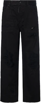 (W) DSQUARED2 SS22 Jeans Hitam Potongan Lurus dengan Corak Logo Solid. S72LB0508STN833-900 Buy (W) DSQUARED2 SS22 Jeans Hitam Potongan Lurus dengan Corak Logo Solid. S72LB0508STN833-900