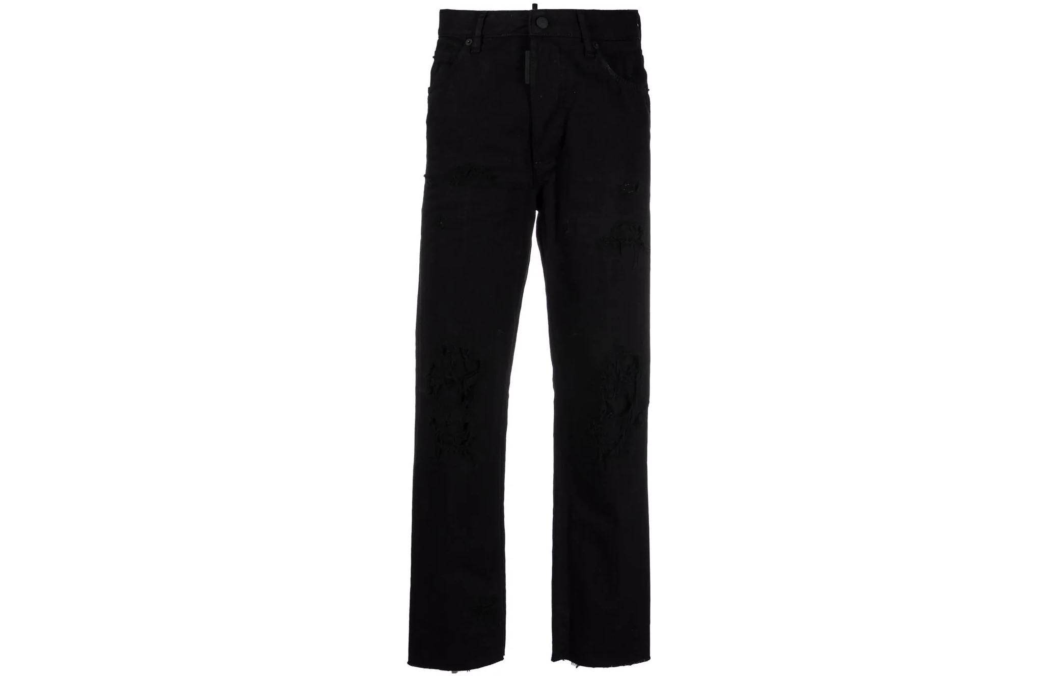 (Women) DSQUARED2 SS22  Black Straight-Cut Jeans with Solid Logo Pattern. S72LB0508STN833-900 圖 2