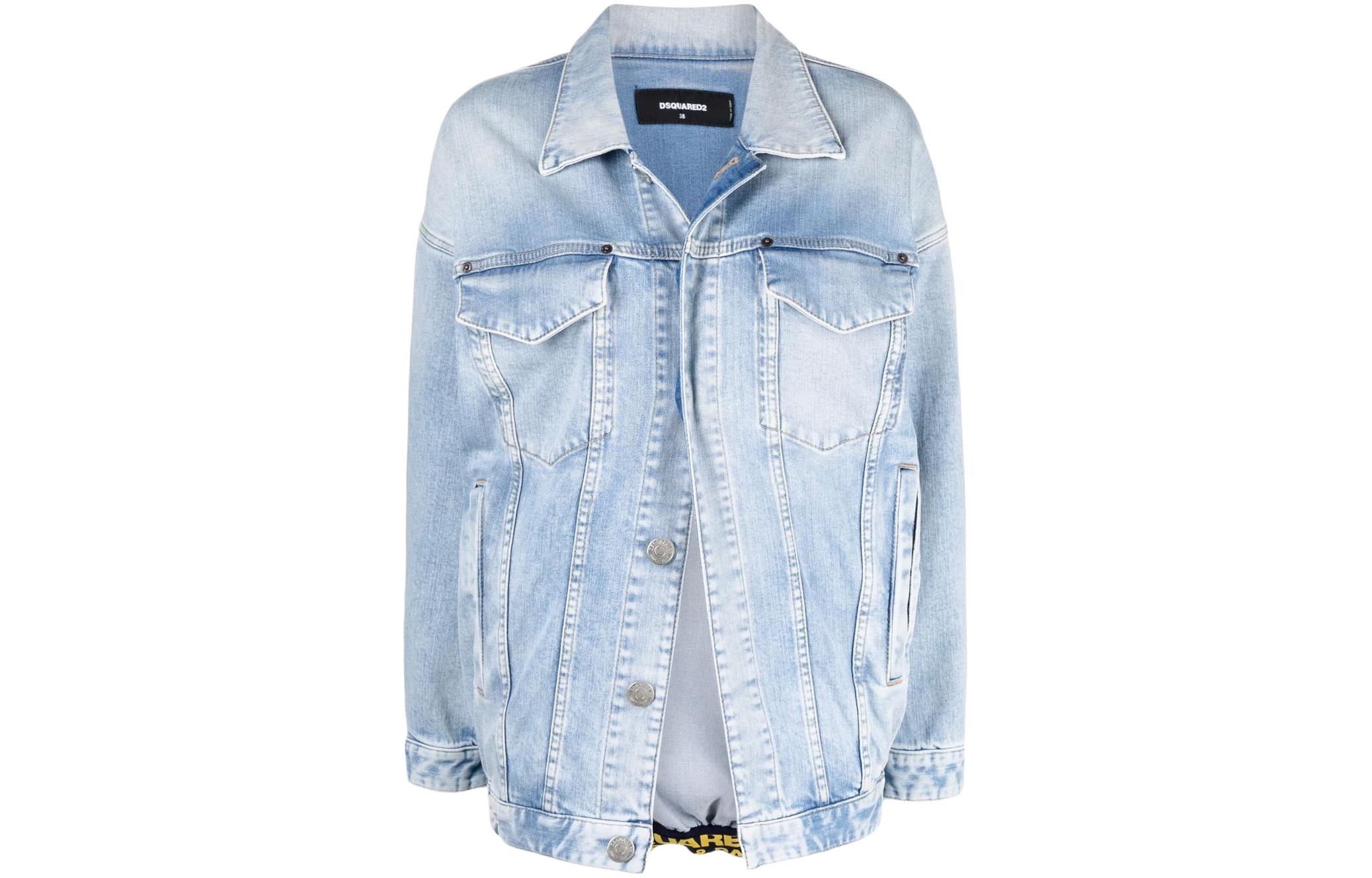 (Women) DSQUARED2 SS22  Blue Washed Denim Jacket S75AM0879S30663-470
