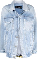 (Women) DSQUARED2 SS22 Blue Washed Denim Jacket S75AM0879S30663-470 (Women) DSQUARED2 SS22 Blue Washed Denim Jacket S75AM0879S30663-470