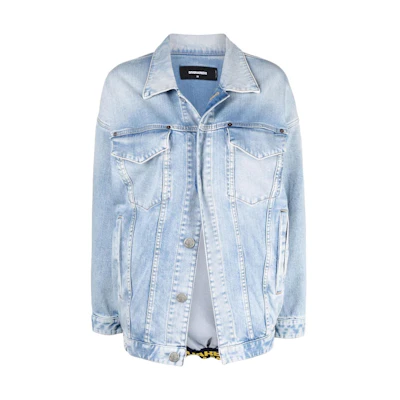 (Women) DSQUARED2 SS22 Blue Washed Denim Jacket S75AM0879S30663-470